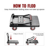 Push Cart Dolly | 660 lbs. Capacity Moving Platform Hand Truck | Heavy Duty Space Saving Collapsible