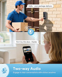AUE Wireless Video Doorbell Camera 2K HD with Ring Chime, Battery Powered & Night Vision 2-Way Audio PIR Motion Detection 2.4G WiFi + IP66 Waterproof