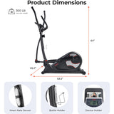 Sunny Health & Fitness Heavy-Duty Smart Elliptical Trainer, 300LB Load Equipment for Indoor Cardio Exercise, Adjustable Resistance for Full-Body Cross Training, Free SunnyFit App Bluetooth Connection Sunny Health & Fitness