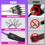 WIKDAY Exercise Resistance Bands with Handles for Working Out 100 Lbs Purple Workout Bands Set with Door Anchor for Woman Physical Therapy, Yoga, Pilates