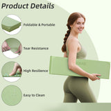 Foldable Yoga Mat, 74"Lx32"Wx1/3"Thick, Folding Exercise Mat, Non-slip Wide Pilates Mats for Home Workout/Travel, Portable Yoga Mat Thick (Green)