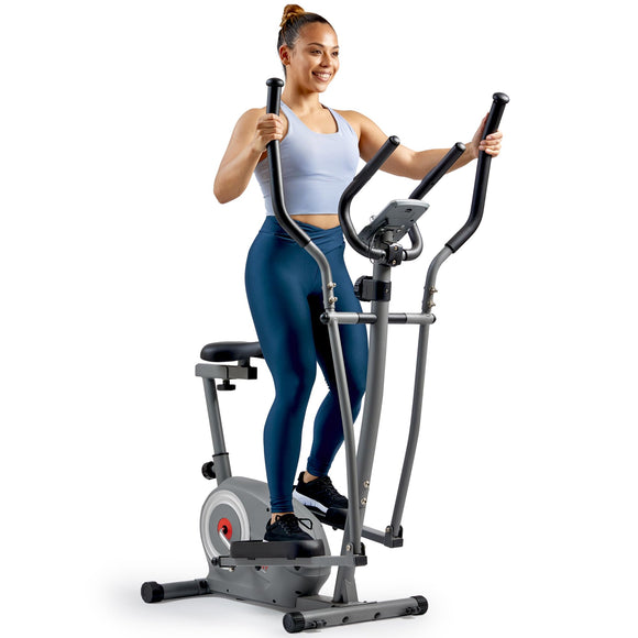 Sunny Health & Fitness Essential Smart 2-in-1 Cross Trainer Elliptical Bike, Magnetic Training Machine for Adult/Seniors Home Gym Cardio Exercises, Free SunnyFit App Bluetooth Connection - SF-E322004 Sunny Health & Fitness