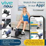 Vive Under Desk Exercise Bike - Stationary Magnetic Pedal Exerciser - Seated Elliptical Leg Exerciser for Home & Office Workout - Foot Desk Stepper While Sitting - Indoor Fitness Machine