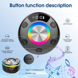 OYIB Bluetooth Shower Speaker, Portable Bluetooth Speaker 360° HD Sound, RGB Lights, IPX7 Waterproof Wireless Speaker with Suction Cup and Mic, Shower Radio for Party/Outdoor/Travel/Gifts/Black