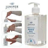 Juniper CLEAN Hand Sanitizer Gel with 70% Alcohol 17 Fl.Oz with Pump (Pack of 6)