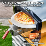 MELLCOM 20" Outdoor Gas Pizza Oven - Pull Out Handle & 360° Automatic Rotating Pizza Stone, Including Pizza Peel, Carry Bag