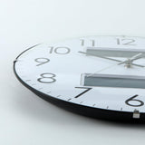 Nbdeal 13-Inch Analog Silent Wall Clock with Calendar Temperature & Humidity (White)