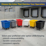 8 Cubic Foot 500 lb. Trash Cube Truck, Red Commercial Laundry Cart