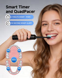FUMEIKANG Electric Toothbrush for Adults with UV Cleaning, Drying Holder, Pressure Sensor, Smart Timer, Adult Electric Toothbrush Rechargeable Battery, 8 Replacement Brush Heads