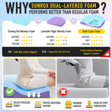 SUNROX Cooling Gel Memory Foam Chair Cushions, 2.6" Thick U-Shaped Dual