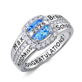 Oseew 2027 Custom Birthstone Class Ring for Women Men (Cushion)