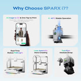 Creality SPARKX i7 3D Printer with AI Camera Monitoring, Auto Leveling, Quiet High-Speed Desktop Printing, Easy Setup, Direct Drive Extruder, WiFi Connectivity, 260×260×255mm Build Volume
