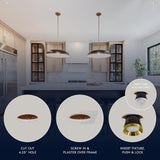 LUXRITE 4-Inch LED Trimless Recessed Spotlight with Brass Reflector Trim Replacement 25W, 2000LM, 2700K-5000K, 38° Beam Angle, Dimmable, Push-n-Lock, CRI90, Damp & IC Rated, ETL White + Brass (4 Pack)