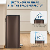 GarveeHome 3.2 Gal Stainless Steel Bathroom Trash Can with Lid, Brown