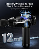 RENPHO Power+ Thermacool Massage Gun with Heat and Cold, 12mm Amplitude Deep Tissue Percussion Massager for Professional Athletes, App Controlled Guided Courses, 6 Speeds, 6 Attachments, Carry Case