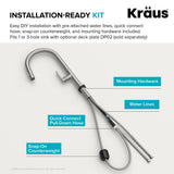 KRAUS Vetra 2-Function Single Handle Pull Down Kitchen Faucet in Spot-Free Brushed Brass/Matte Black, KPF-2850SFBBMB