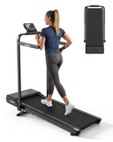 Superun Walking Pad Treadmill with Incline and Handle Bar, 3.0 HP Foldable Treadmills 300LBS Capacity Folding Walking Pad 3 in 1 Under Desk Treadmill Remote Control with APP, Black