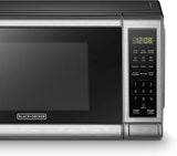 Digital Microwave Oven with Turntable Push-Button Door, Child Safety Lock, 700W, Stainless Steel, 0.7 Cu.ft BLACK+DECKER