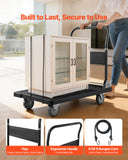 Platform Truck Push Cart Dolly, 1000LBS Heavy Duty Folding Platform Truck with 360° Swivel Wheels, Flat Bed Cart with Space Saving Push