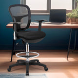 Drafting Chair Tall Office Chair with Arms Executive Ergonomic Standing Desk Chair with Anti Scratch Wheels