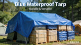 Tarp 40x60 Feet 5-7 Mil Heavy Duty Waterproof Tarp,20 Pack Bulk Full Pallet, Large Multipurpose Cover with Brass Grommets and Reinforced Edges, UV Resistant Thick Poly Tarps for Outdoor Cover