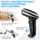 2D Barcode Scanner, Handheld Barcode Reader QR Code Scanner with Stand