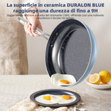 Nuwave Duralon Ceramic 12-Piece Cookware in Blue, PFAS Free