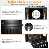 BEAMNOVA Commercial Outdoor Trash Can with Lid, Matte Black, 17.7 * 37.4 in