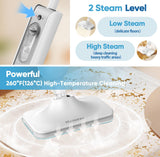 Steam Mop All-in-one Multi-Functional Powerful Steam Cleaner, Handheld Detachable Floor Steamer with 2 Steam Level, 380ML Water Tank & 23FT Power Cord for Whole Home Use