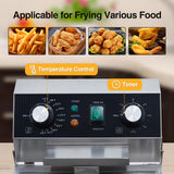 Electric Deep Fryer Stainless Steel with Basket and Lid - 10.56 QT/10 L Capacity, 1800 Watts, 120V Countertop Fryer for Home Kitchen and Restaurant