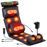 yayewanglae Full Body Massage Mat with 10 Vibration Heads, 9 Speeds & 3 Heat Levels - Rechargeable Heating Pad for Back Neck Shoulder Relief at Home Office