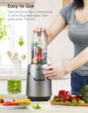 LAMPICK Smoothie Blender, 1100W Personal Blender for Shakes and Smoothies, Blenders and Grinder Combo for Kitchen