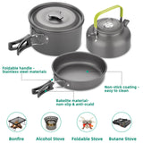 Camping Cooking Set 17pcs, Camping Cookware with Aluminum Non-Stick Pot Pan Kettle Set Beteray