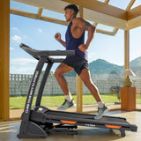 THERUN Incline Treadmill, Treadmills for Running and Walking, 300 lbs Weight Capacity Folding Treadmill with 0-15% Auto Incline, Wide Belt, 3.5 HP, App, Heart Rate, Carbon Black- Speaker