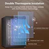 Electactic 37 Bottle Wine Fridge,Freestanding 145 Can Beverage Refrigerator with Smart Temperature Control, Black