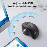 seenda Wireless Trackball Mouse, Ergonomic Bluetooth Rollerball Mouse,Black