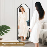 WallBeyond Arched Full Length Mirror Wall Mounted, 65"x22" Black Metal Frame Full Body Mirror for Bedroom, Living Room, Hanging or Leaning Against Wall Full Size