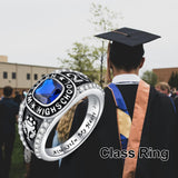 Oseew 2027 Men Birthstone Custom Class College Ring (Yellow Gold)