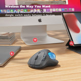 Nulea M501 Wireless Trackball Mouse, Rechargeable Ergonomic, Easy Thumb Control, Precise & Smooth Tracking, Nulea