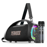 YEAHBOX Sonic Boom Max K, 200W RMS / 300W Peak Bluetooth Speaker, TriFonic Pro True 3-Way HiFi, PulseBass X Oval Woofer, (Dual Wireless Mics + Remote Reverb), Smart App EQ