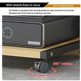 Multima HiFi nd with Wheels 2-Tier Wooden TV Shelves for Printer & Sto Ideal Small Fur for Living Room Game Room Office (Teak 50x40 cm)