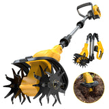 20V Cordless Garden Tiller Cultivator Compatible with Dewalt 20V Battery (Tool Only), Ecarke 450RPM Electric Brushless Rototiller with 48 Steel Tines, 9" Tilling Width 6.3" Depth, Compact Foldable