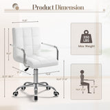 Furmax Vanity Office Chair with Wheels, Makeup PU Leather Executive Chair