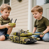 Supdex 1/24 RC Tank -2.4Ghz Remote Control Army Tank with 360°Rotating Turret, Auto Demo, Sound & Smoke & Light, Military Vehicles Model Gift for Boys 6-8