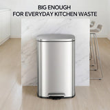 13 Gallon Trash Can (50L) and 1.6 Gallon (6L) Kitchen Trash Can Combo Set