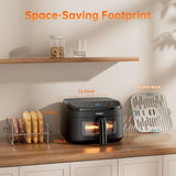Air Fryer 8-in-1, 4.5Qt Air Fryer, Space-Saving & Compact with DC Motor, Fast & Crispy Cooking, Adjustable Fan Speed, 95% Less Oil