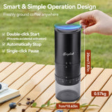 Portable Electric Coffee Grinder - 38 Grind Settings, Conical Burr & Black Stainless Steel Body, Rechargeable Mill for Espresso, Moka Pot, Ideal for Camping and Travel