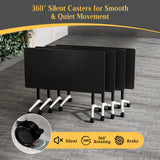 Folding Conference Table with Wheels,2 Pack Conference Room Tables,Mobile Meeting Training Table for Office