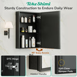TokeShimi 60 x 32 Black Recessed Medicine Cabinet with Mirror, Assembly Required