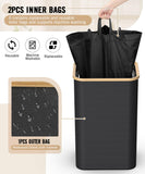 Bins for Kitchen, 26 Gallon (100L) Recycle Bin with Bamboo lid
